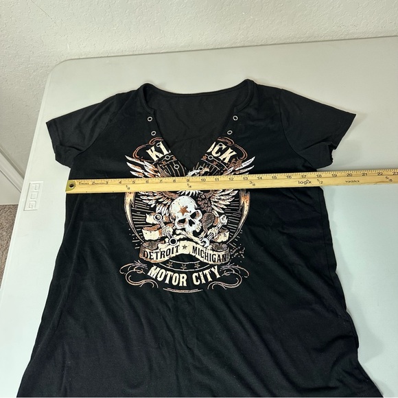 Motor City Detroit Michigan Rock N Roll Graphic Grunge Shirt Black Size Small - Picture 6 of 8